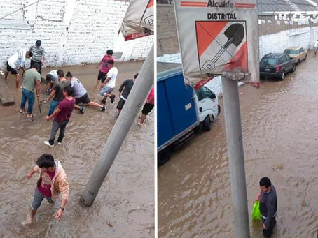 Calles y viviendas quedaron inundadas por desborde del río Surco en Santa Anita