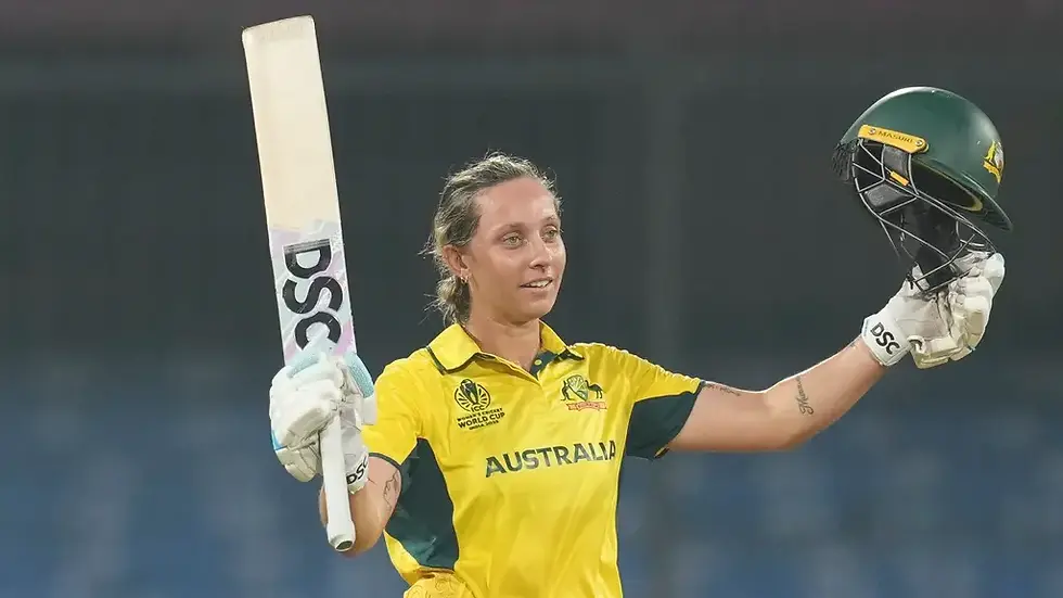 Ashleigh Gardner made a century to help guide Australia past their victory target (Rafiq Maqbool/AP)