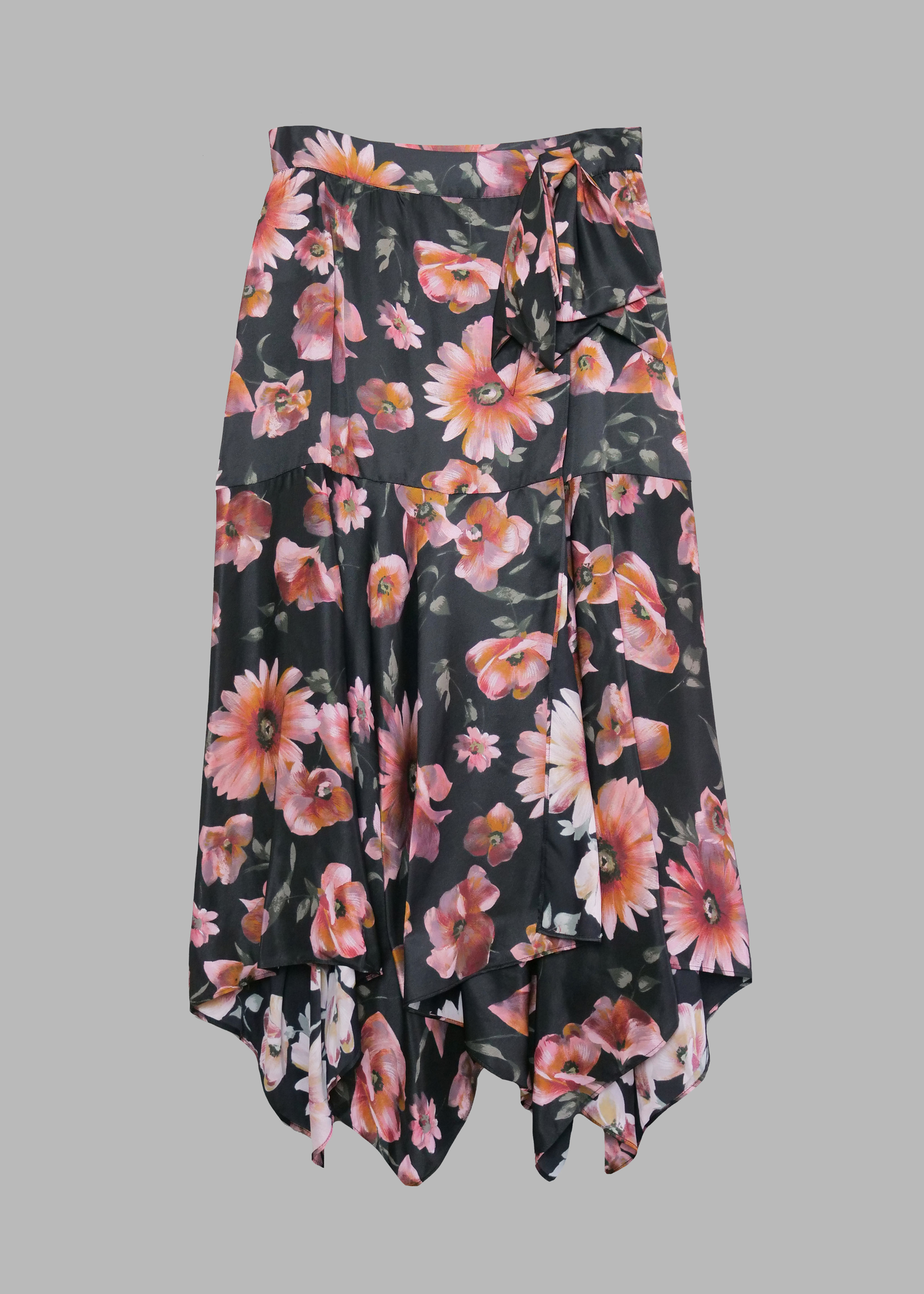 The Kooples Satin Wrap Floral Skirt | UK 8