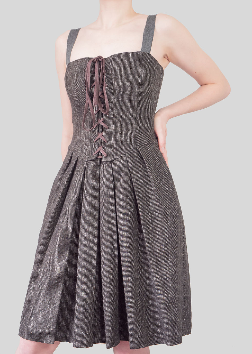 Thumbnail: Hoss Intropia Tweed Corset Dress | UK 8
