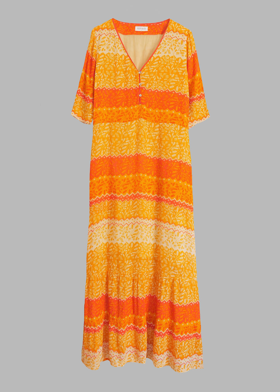 Nomads Crinkle Viscose Tiered Maxi Dress | UK 10