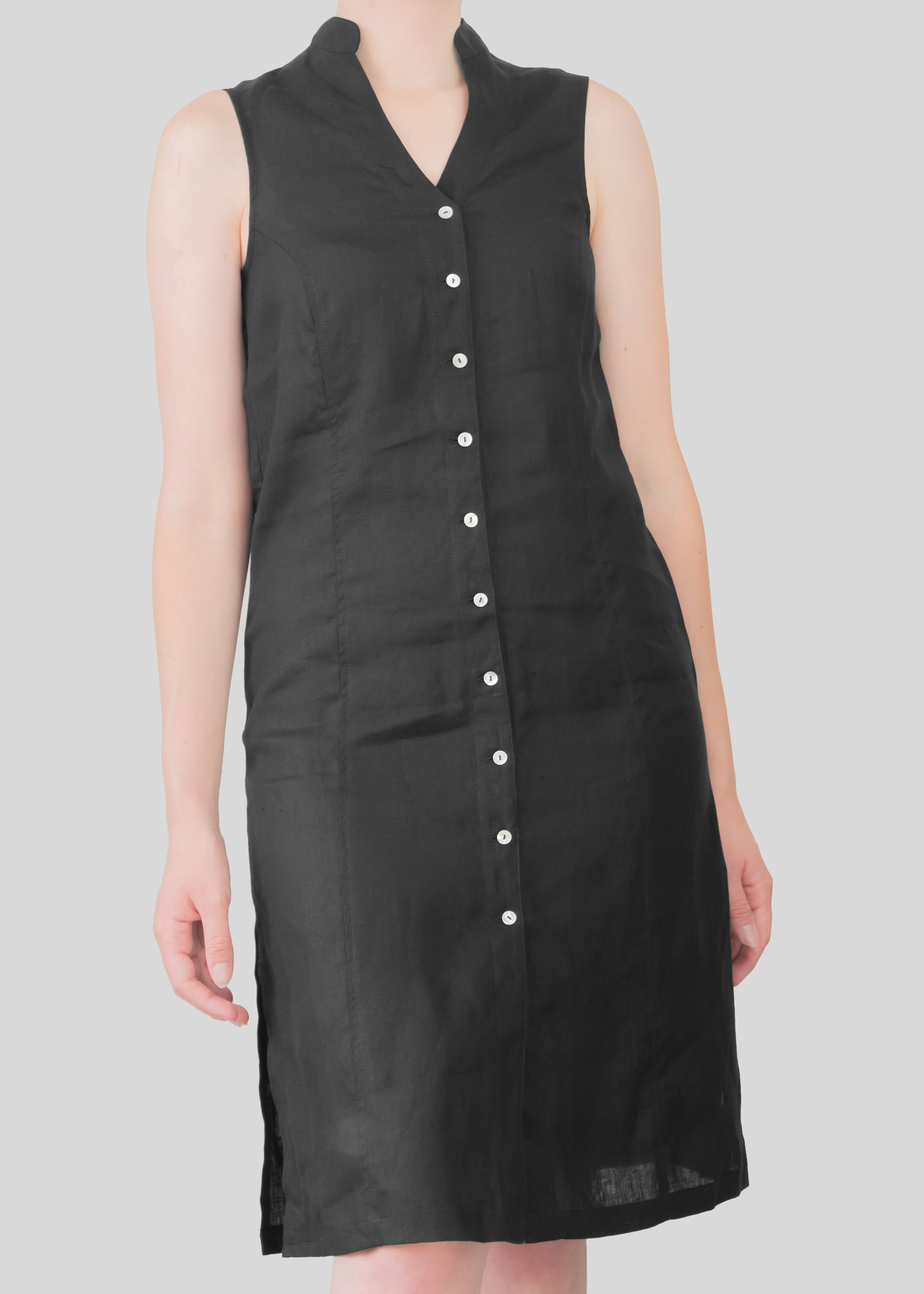 The White Company Black Linen Dress | XS