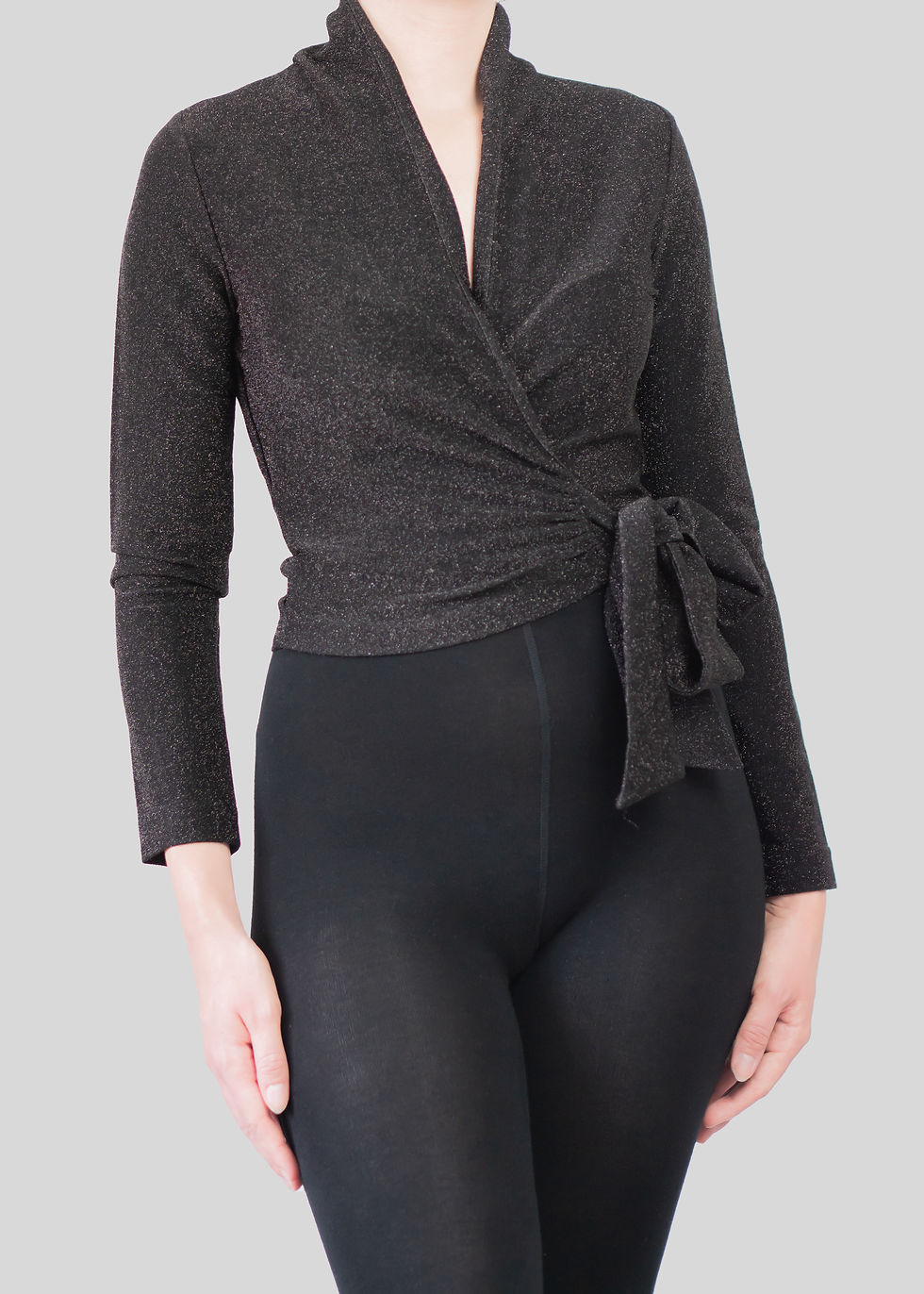 Ganni Baxter Metallic Wrap Top | XS