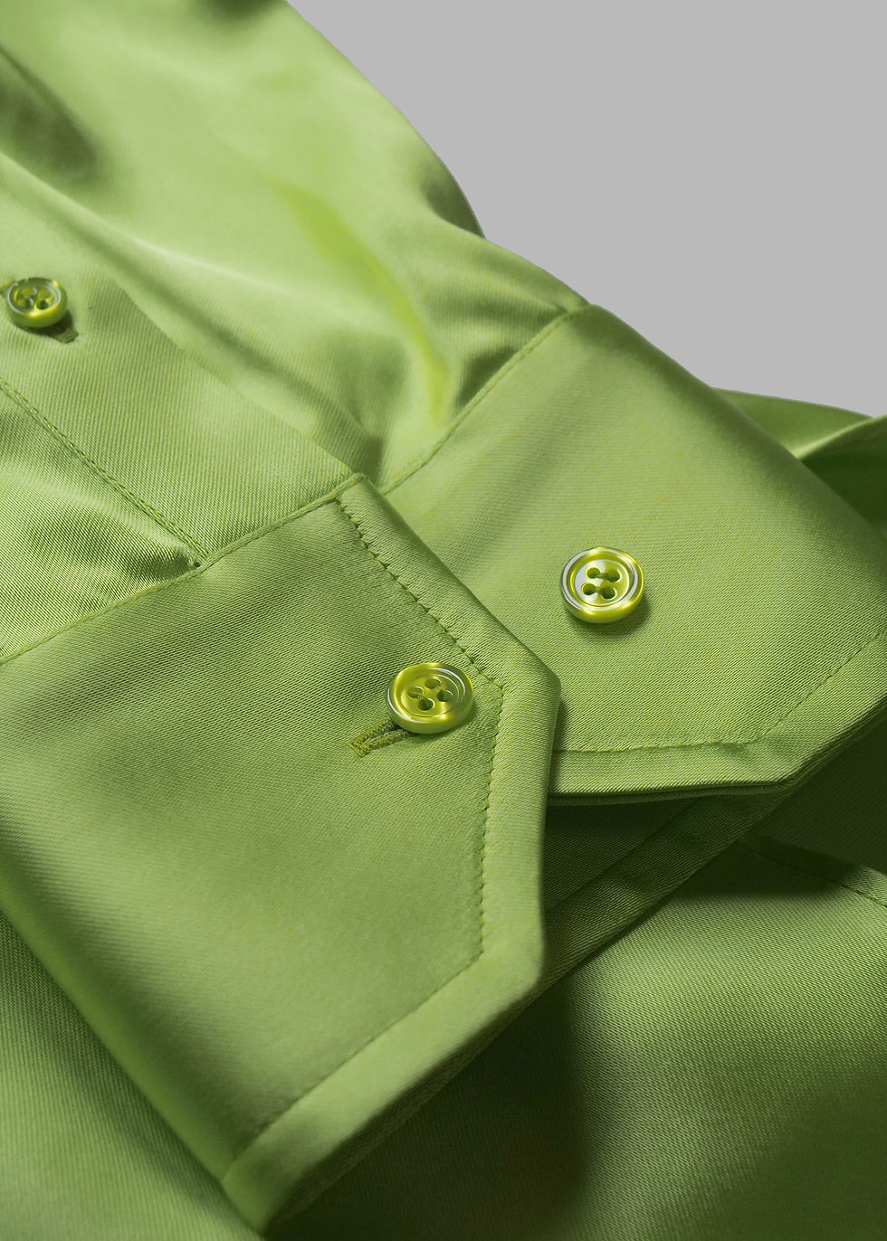 Thumbnail: Nina Ricci Lime Satin Wrap Shirt | UK 8