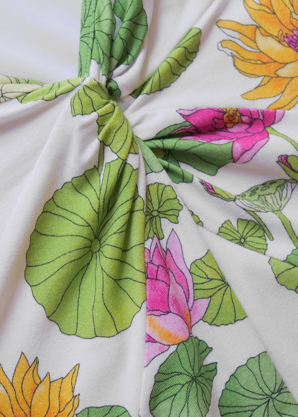 Thumbnail: Leggiadro Floral Print Jersey Dress | UK 12