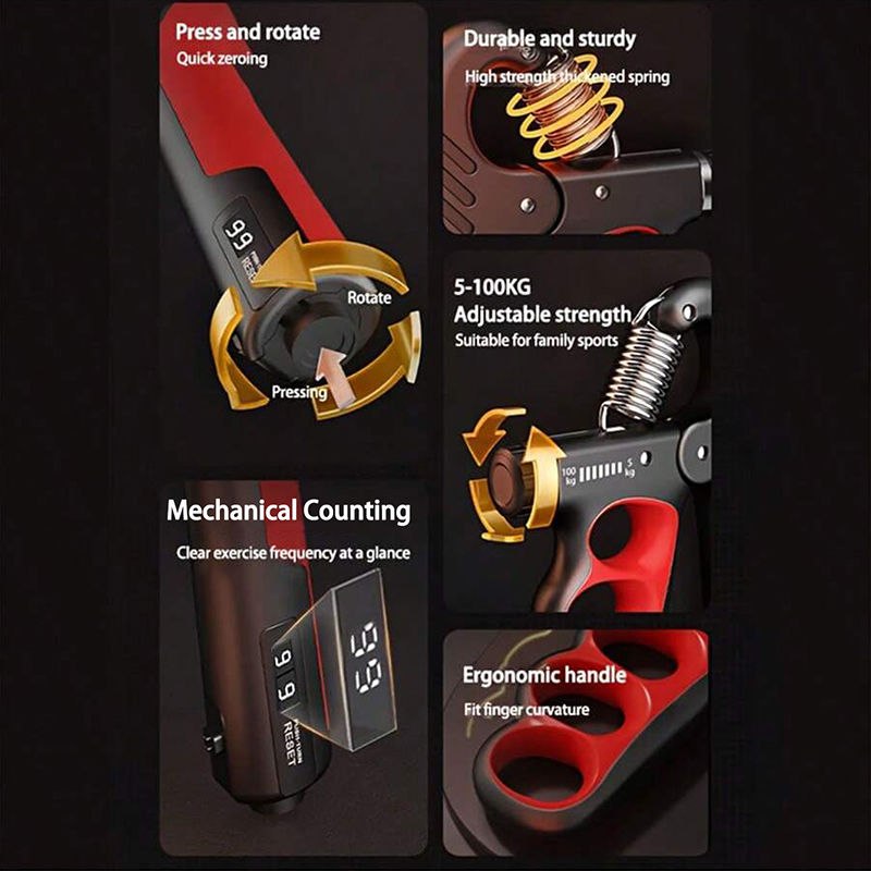 Thumbnail: 5-60/100/150kg Grip Strength Gym Wrist Expander Hand Strengthener Adjustable Mus