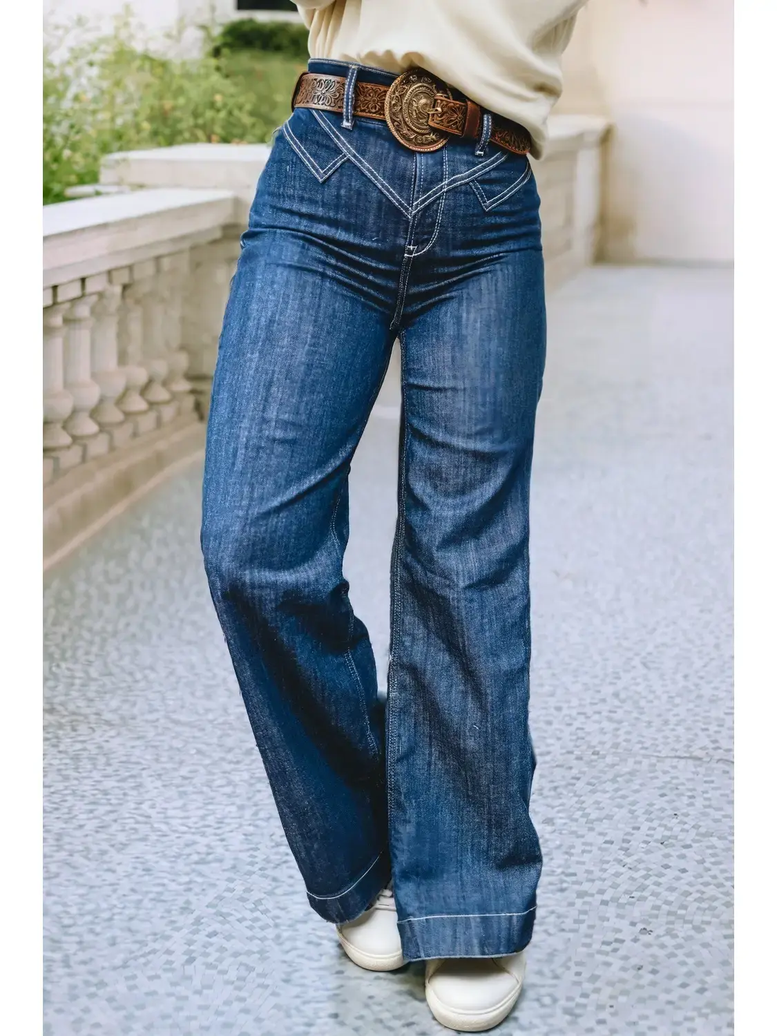 Boot Stitch Waist Jeans