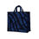 Thumbnail: APM Monaco black oversized canvas tote bag designed by Bastien Carsana with vibrant electric blue embroidery, stylish design.