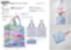 APM Monaco blue denim mini tote bag tech pack designed by Bastien Carsana, featuring colorful graffiti prints.