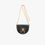 Thumbnail: Curved Black Leather Balmain Shoulder Bag with Gold Metallic Studs designed by Bastien Carsana