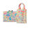 Thumbnail: APM Monaco mini vertical canvas tote bag designed by Bastien Carsana, with vibrant multicolor embroideries and playful motifs