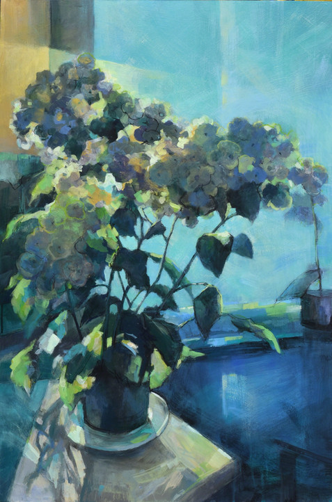 Contemporary canadian semi-figurative abstract painting of Window Light