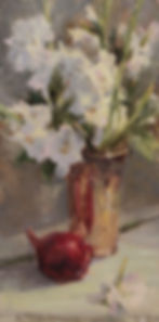 Gladiolas and Brass by Fran Ellisor