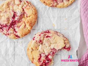 Cookies de limão e framboesa