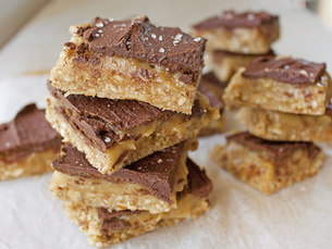 Fatia de caramelo salgado saudável