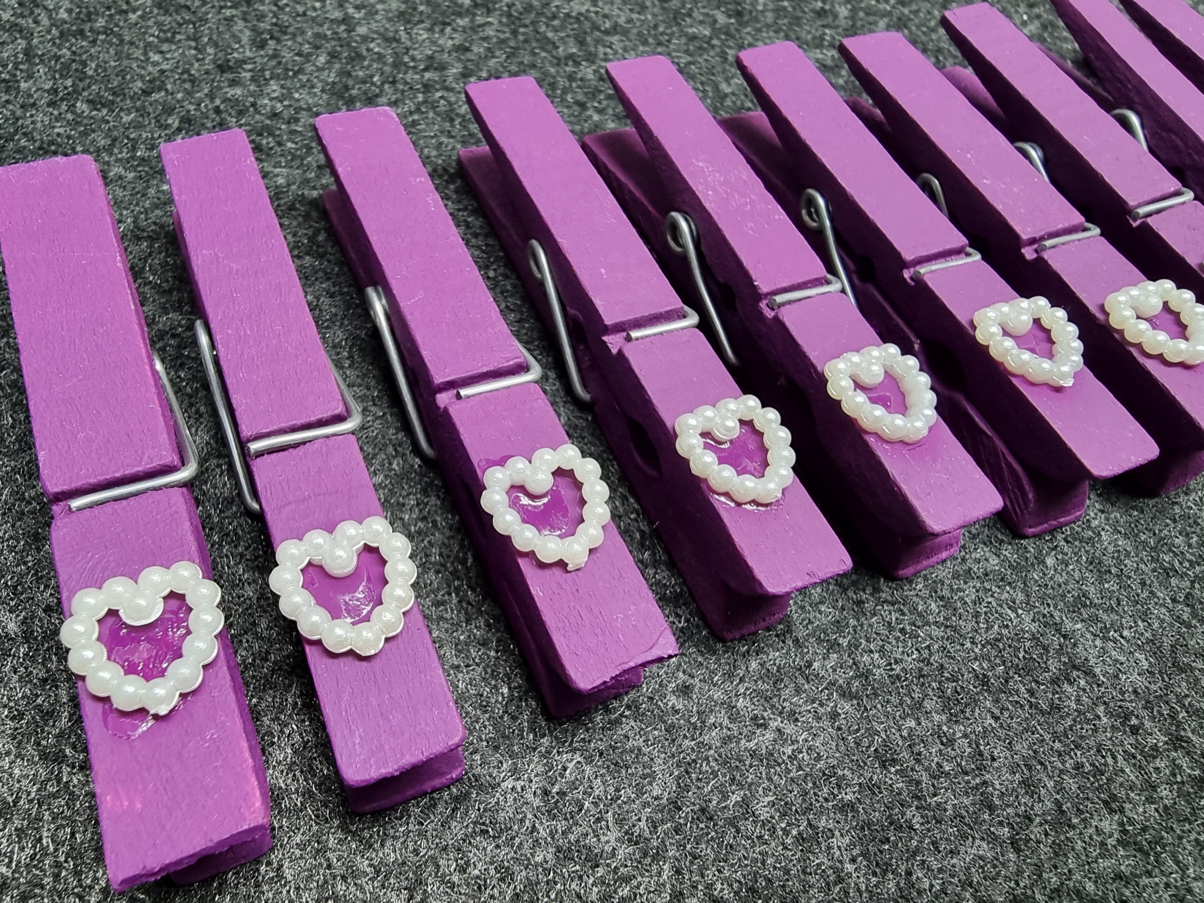 10 Deko Holz Klammern 7,5 cm