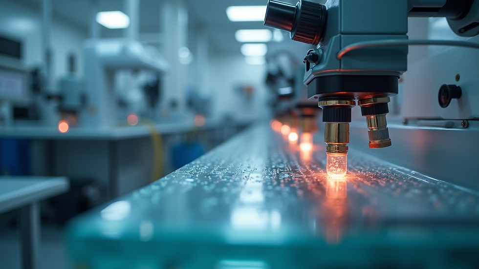 High angle view of laboratory equipment used for nanotechnology research