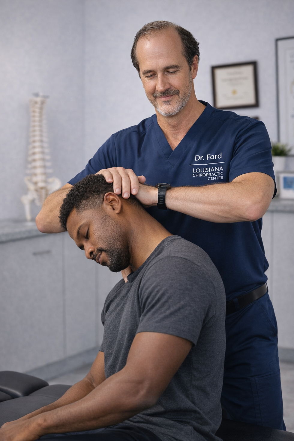 Chiropractor in Metairie helping patient improve mobility and reduce pain