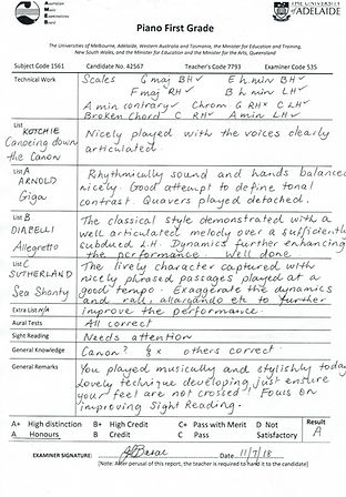 98.7% of our students achieve Grade A+ and A in AMEB Piano Exam