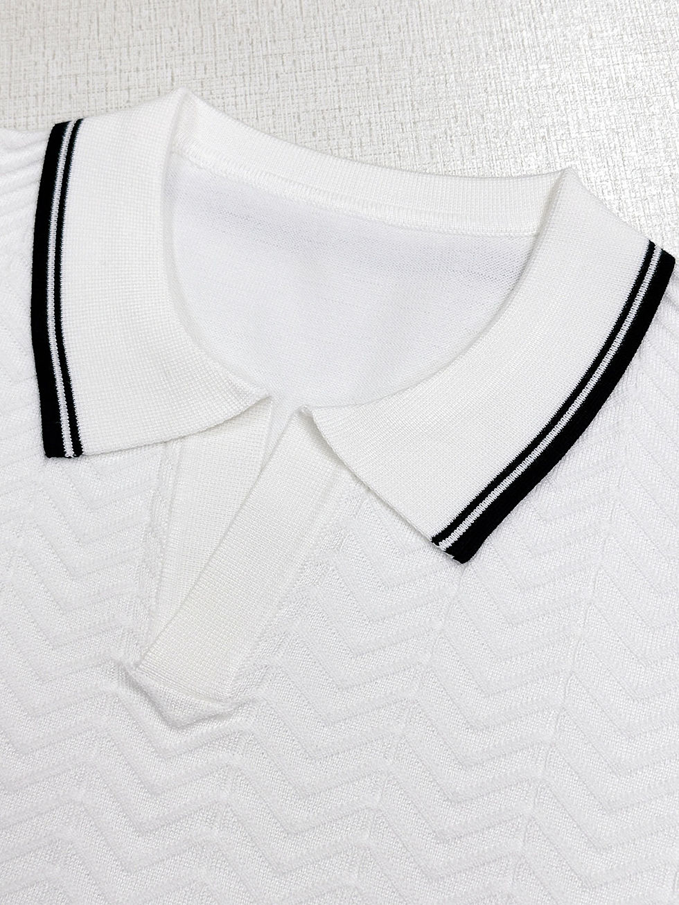 Thumbnail: Summefashion Patchwork Knitted Polo Shirts Men Business Casual Turn Down Collar 