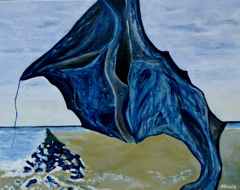 The blue string60x76 cm