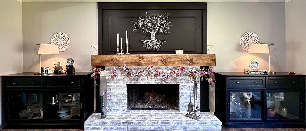 Garland hanging from mantle Homemade DIY 4th of July Decorations