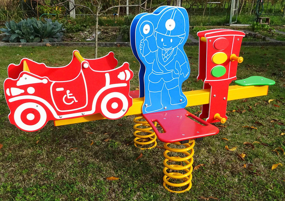 Gioco per parco inclusivo a molla