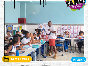 Oficina nº 06 – LerComunica – leitura e literatura, realizada dia 13/03/2025, na Escola Municipal Professor Afonso Temporal, no turno matutino, com a turma do 5º ANO B, do fundamental 1: