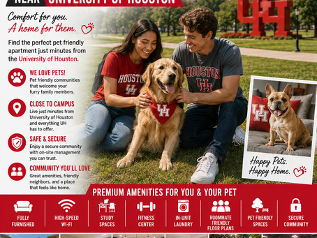 Pet Friendly Apartments Near University of Houston: What to Expect and What They Cost