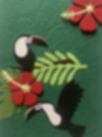 embossing toucan hibiscus