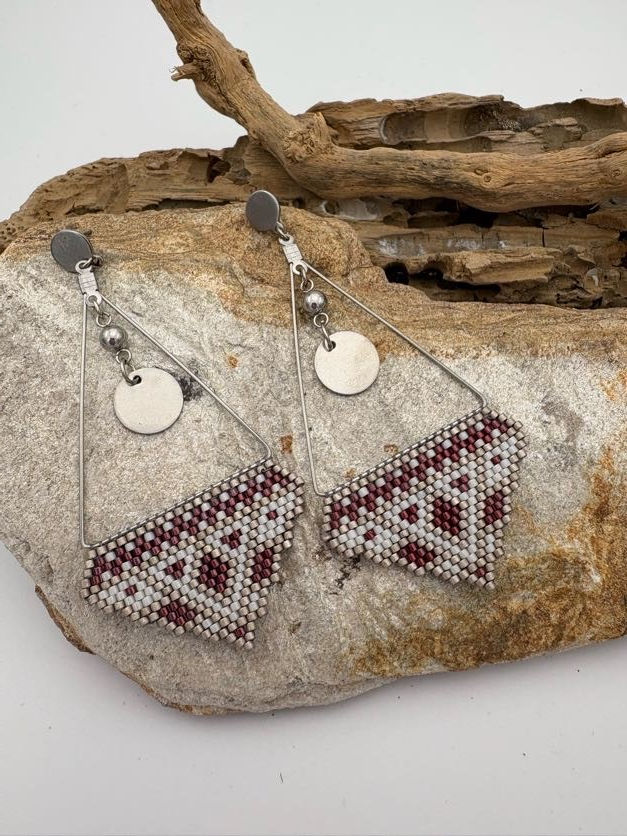 Miniature : boucles d'oreilles issa tissées en perles miyuki