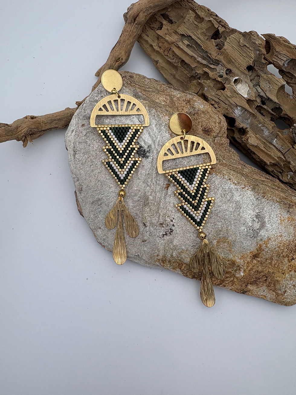 Boucles d’oreilles miyuki vert