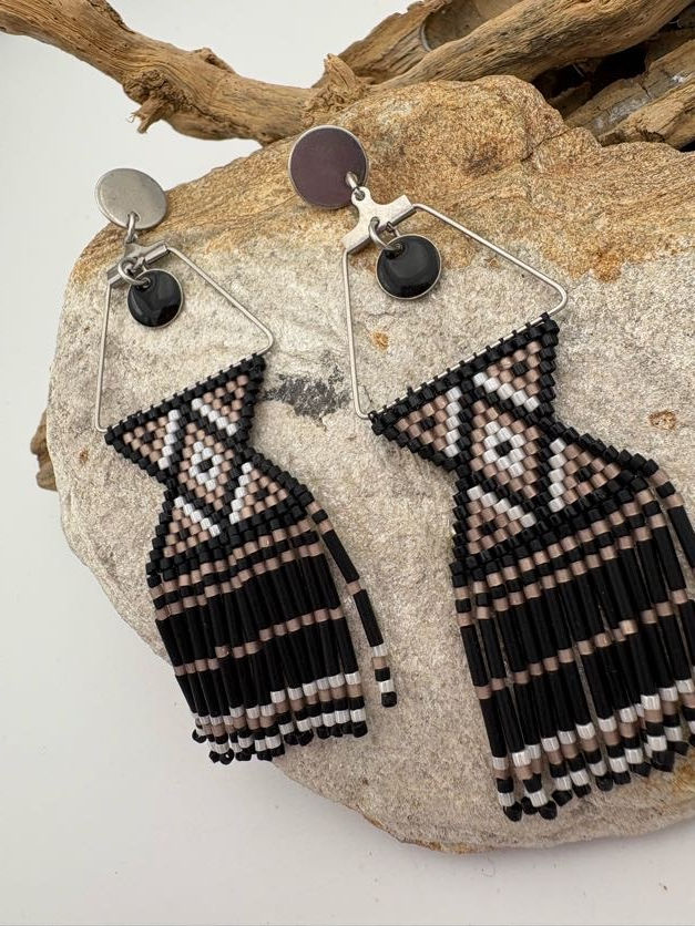Miniature : boucles d'oreilles emma avec un joli motif géométrique