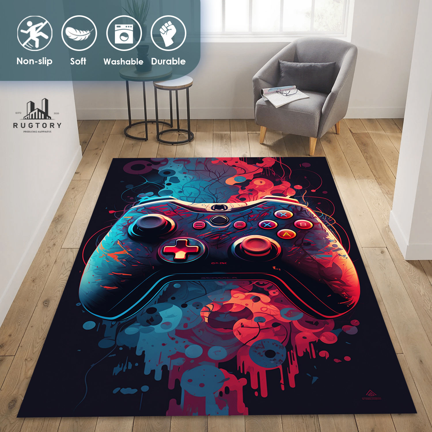 Oyun Kumandası Canlı Renkler Halısı