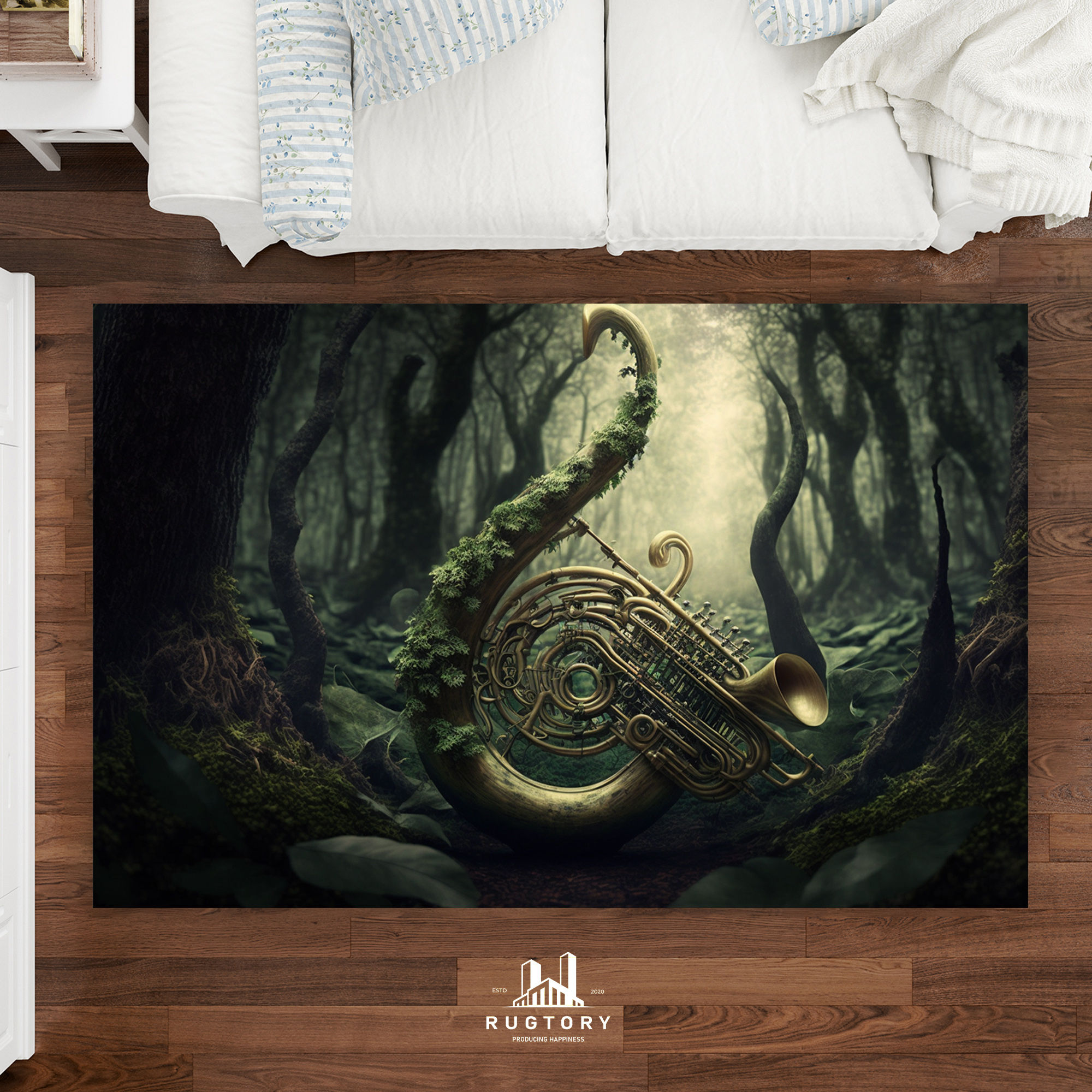 Müzikal Orman Desenli Halı