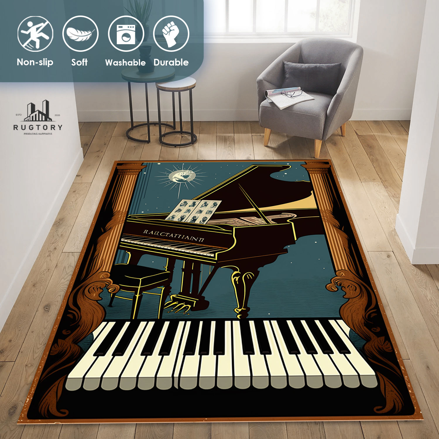 Piyano Tarot Kartı Halısı