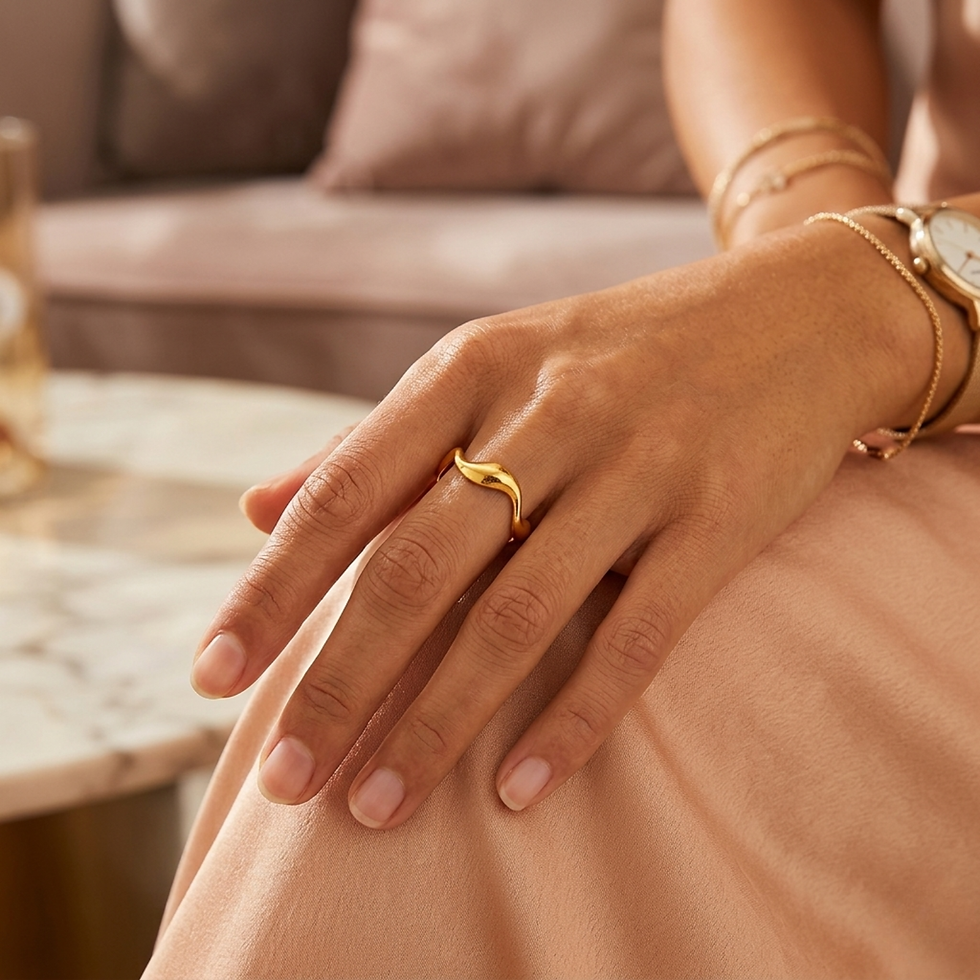 Thumbnail: Golden Wave Adjustable Ring