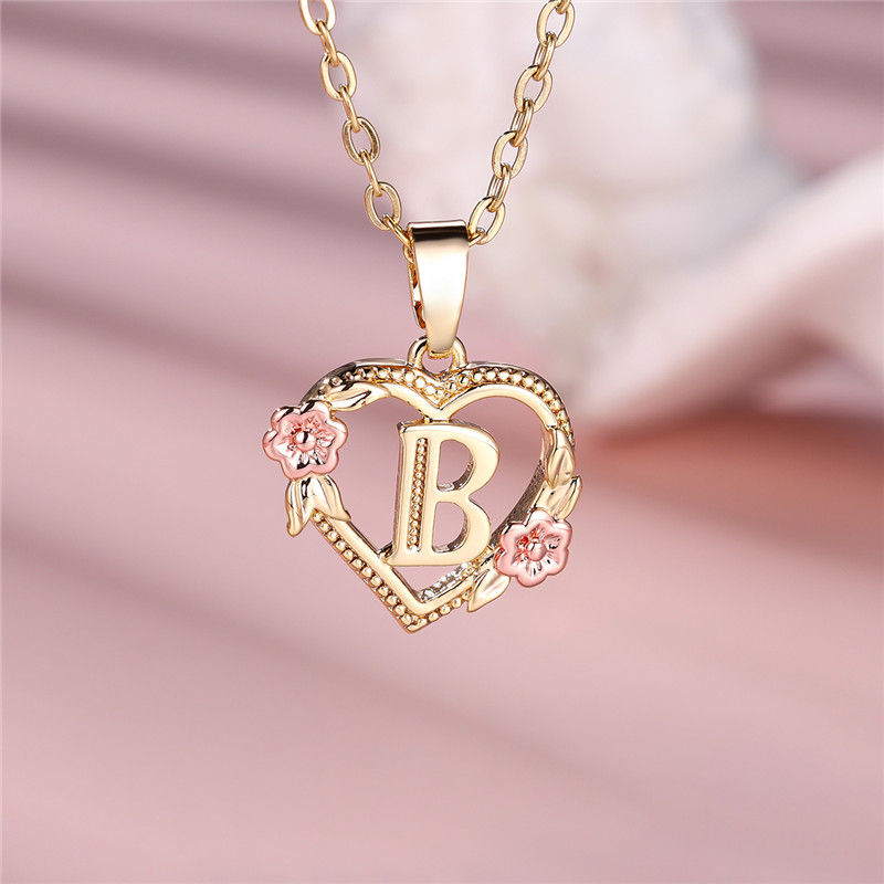 Thumbnail: Blooming Initial Heart Necklace