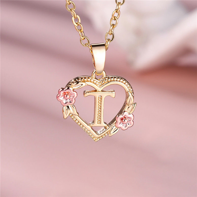 Thumbnail: Blooming Initial Heart Necklace