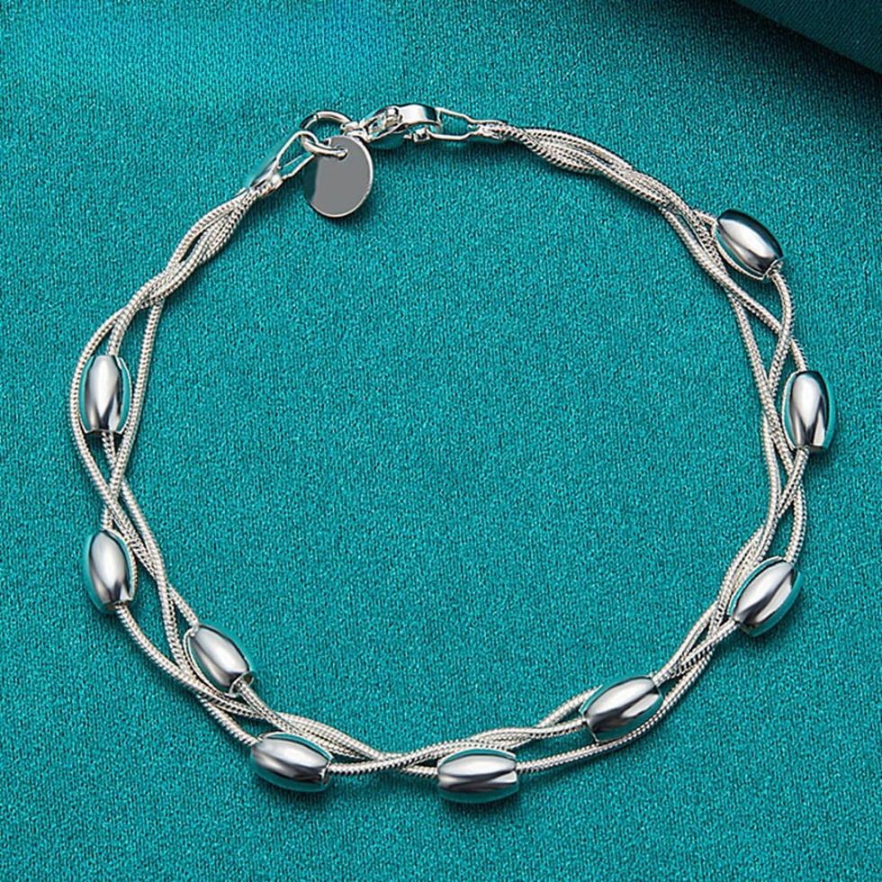 Thumbnail: Silver Grace Bead Bracelet