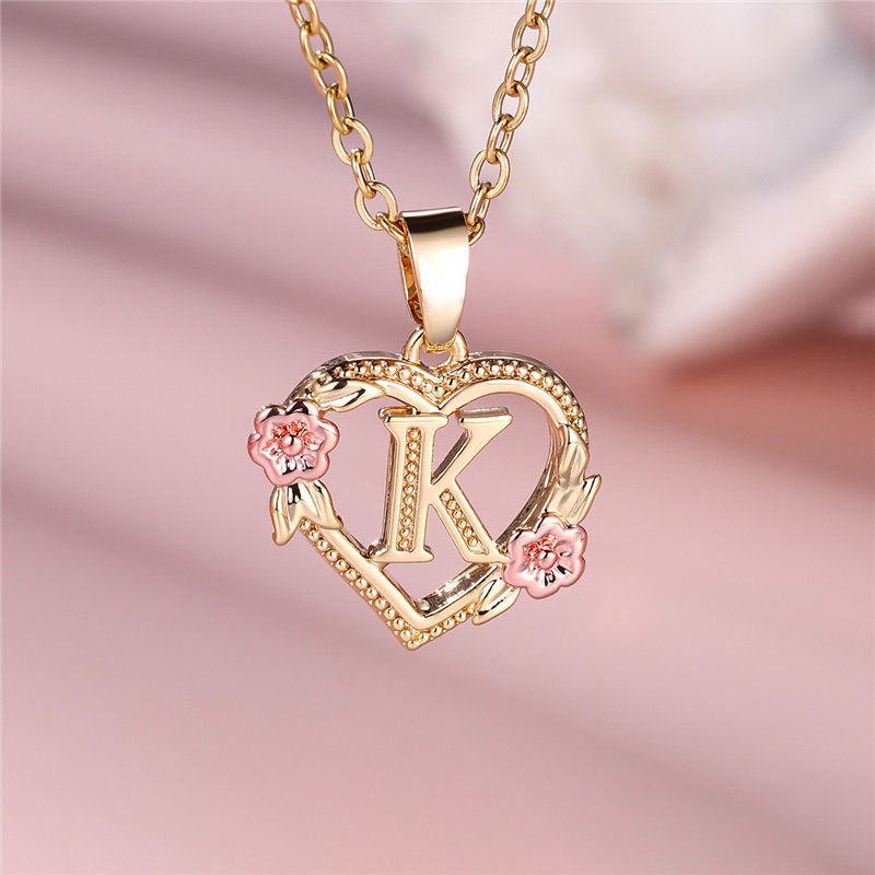 Blooming Initial Heart Necklace