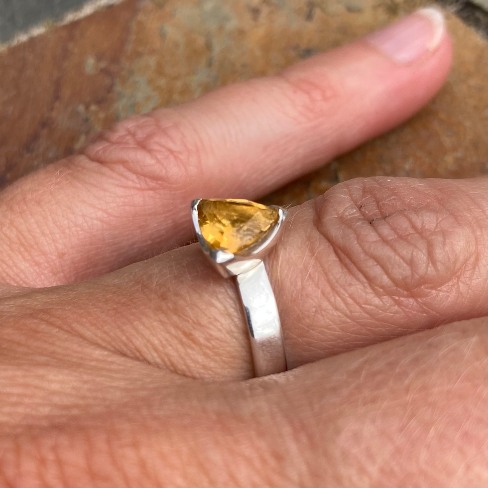 Thumbnail: Trillion cut Citrine Ring