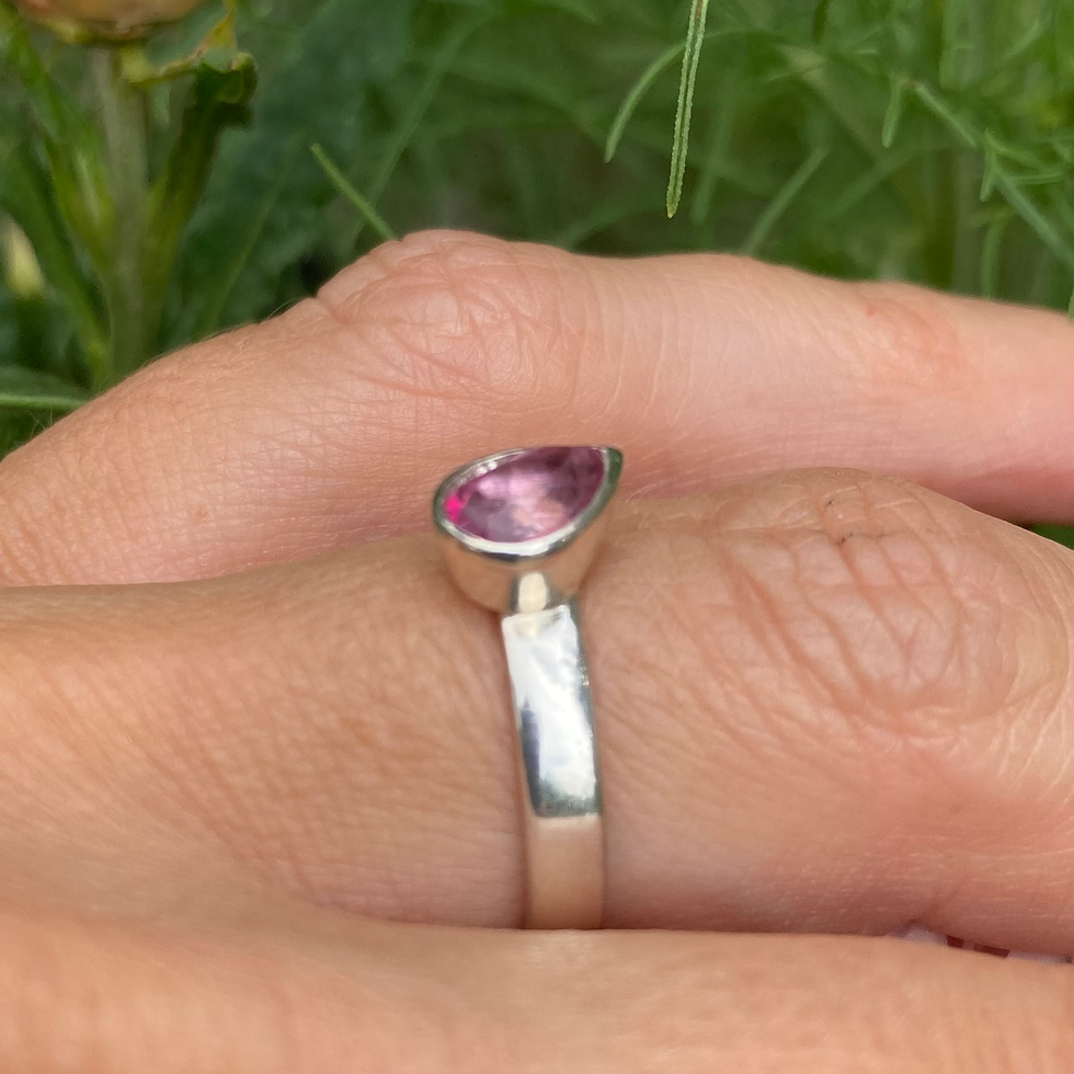 Thumbnail: Pear cut Pink Topaz Ring