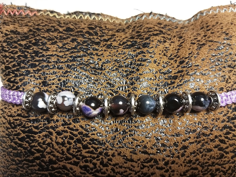Miniature : Bracelet Shamballa mauve et pierre du dragon violet