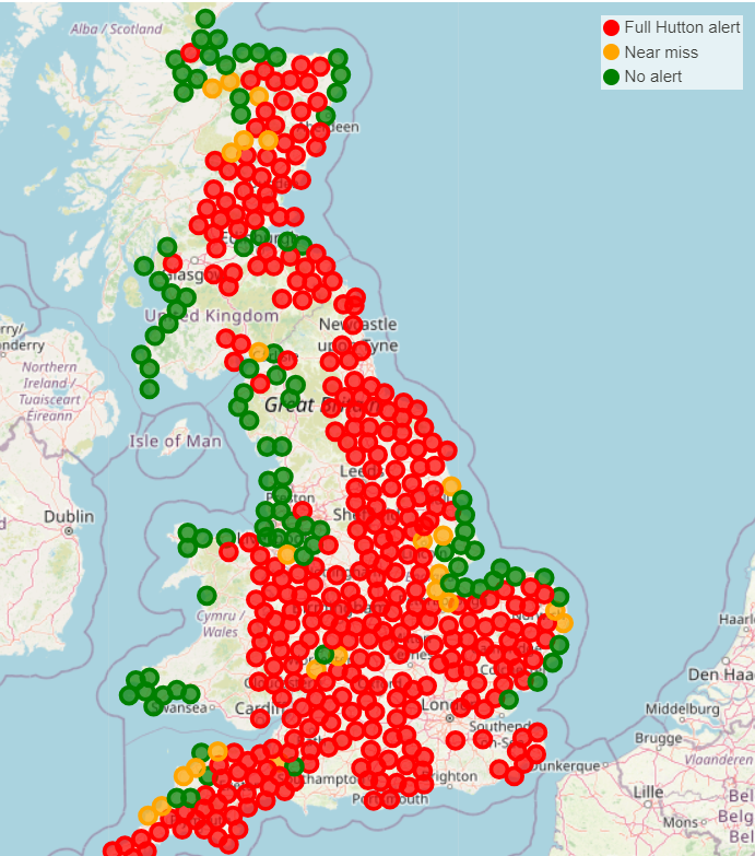 BlightSpy map showing status at 17 August