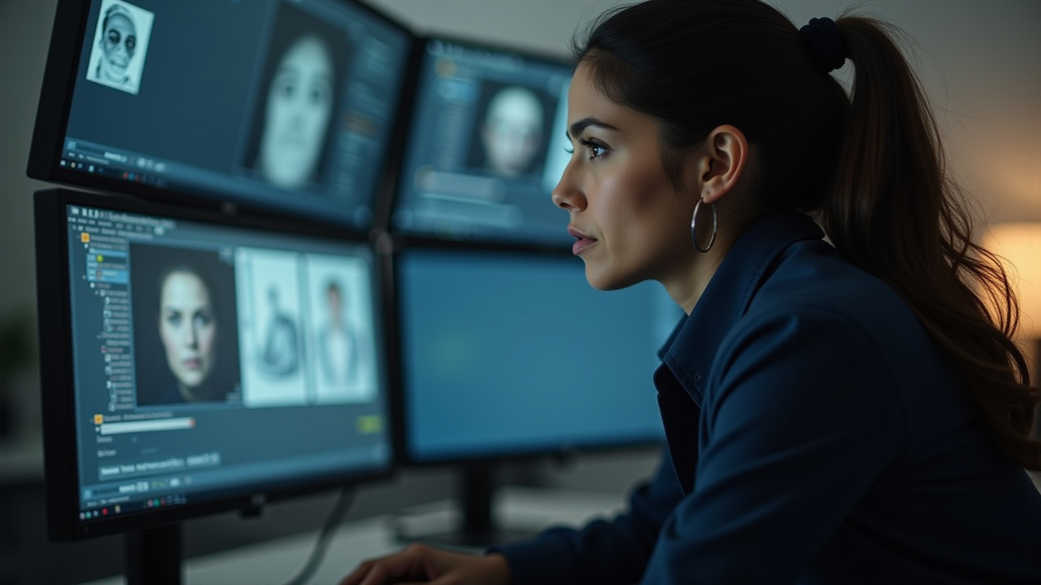 Professional woman viewing a computer screen