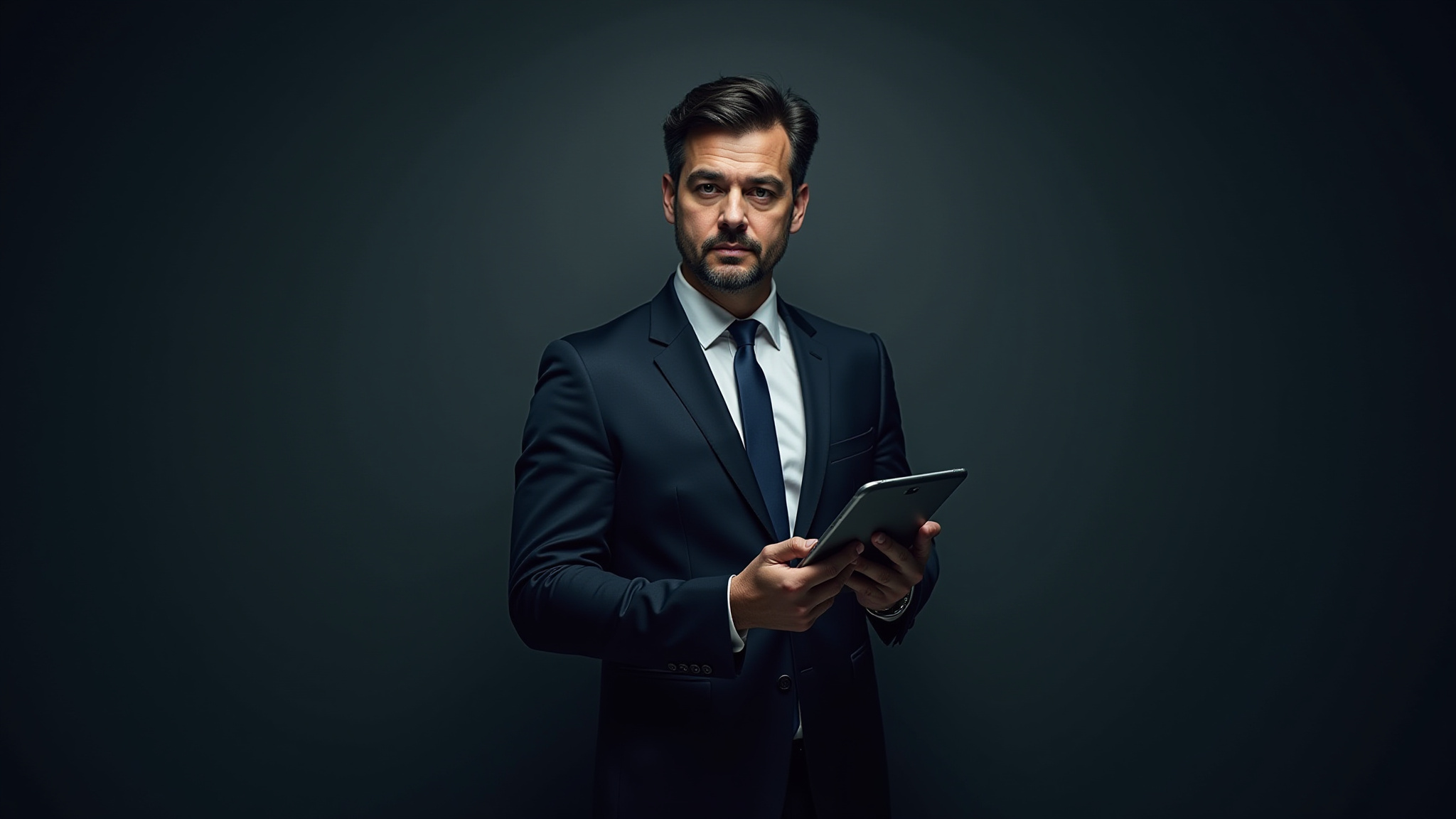 professional man with a tablet