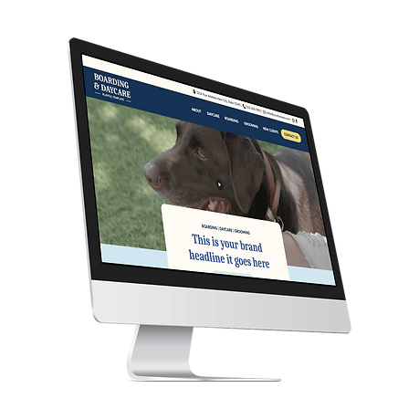 dog boarding website template mockup for homepage