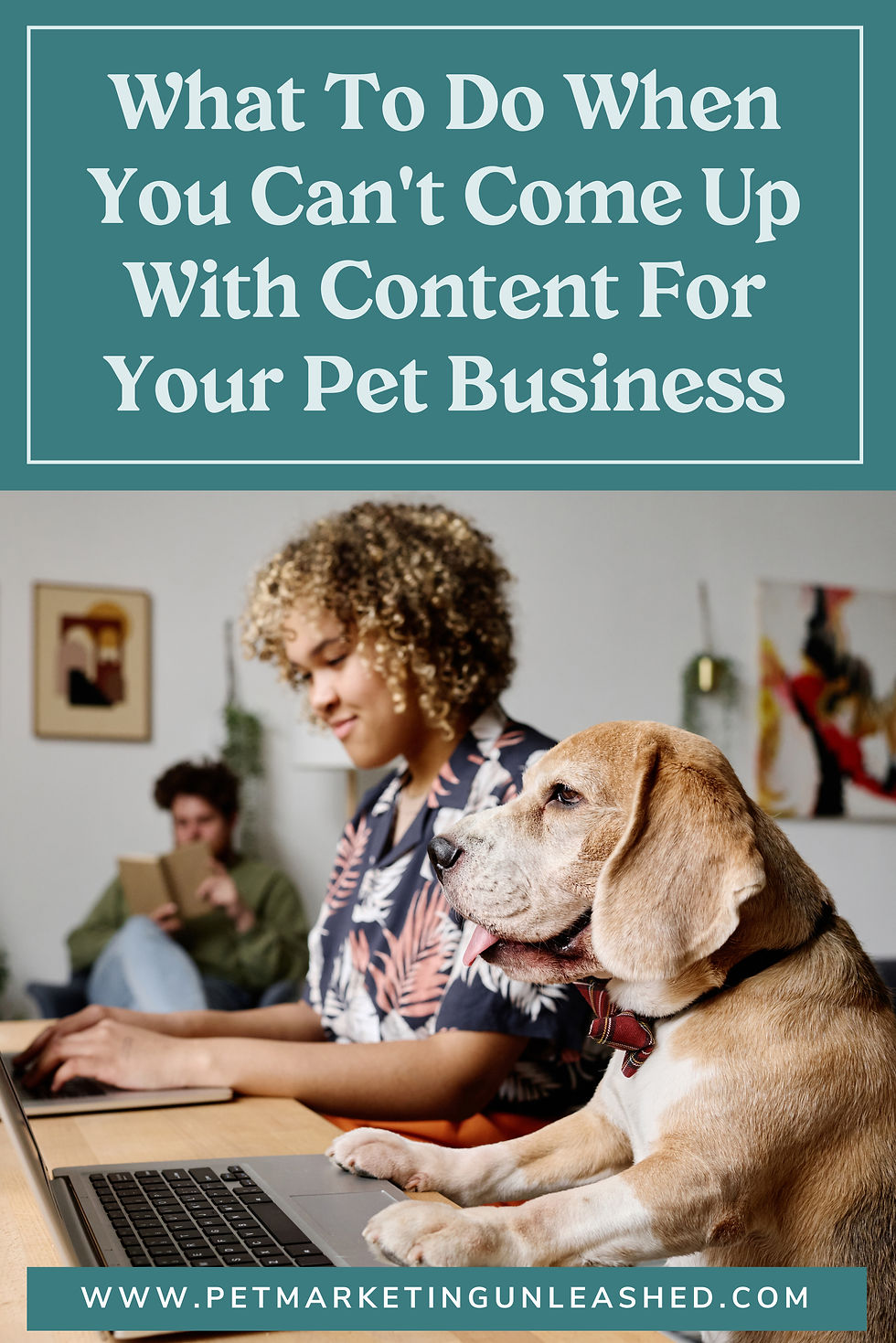 Content ideas for pet business owners blog graphic.
