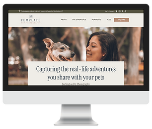 pet photographer website template homepage mockup front